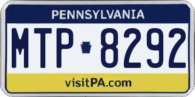 PA license plate MTP8292