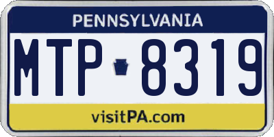 PA license plate MTP8319