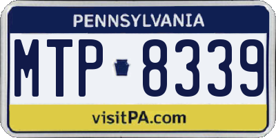 PA license plate MTP8339