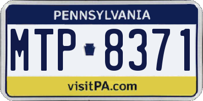 PA license plate MTP8371