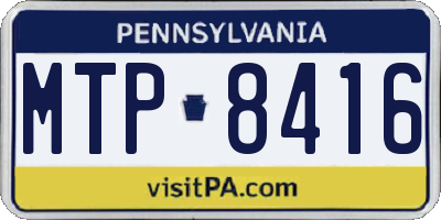 PA license plate MTP8416