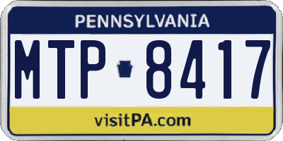 PA license plate MTP8417