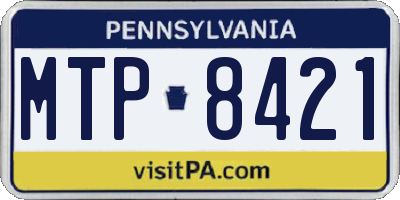 PA license plate MTP8421