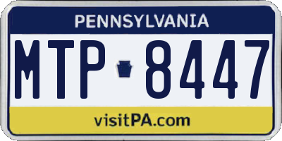 PA license plate MTP8447