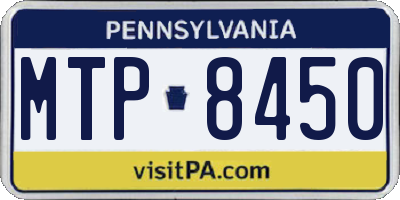 PA license plate MTP8450