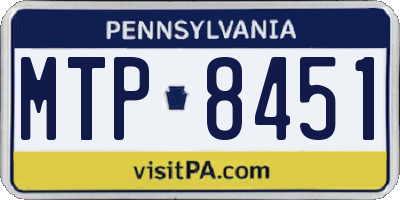 PA license plate MTP8451