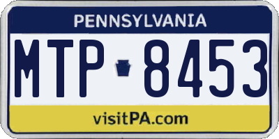 PA license plate MTP8453