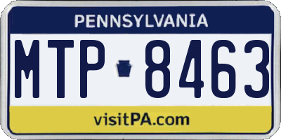 PA license plate MTP8463