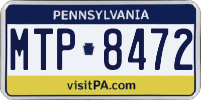 PA license plate MTP8472