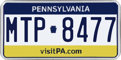 PA license plate MTP8477
