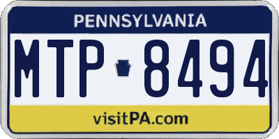 PA license plate MTP8494