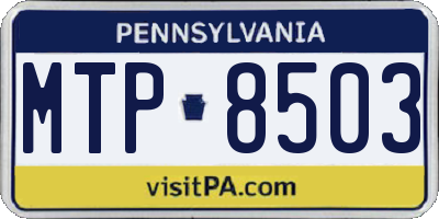 PA license plate MTP8503