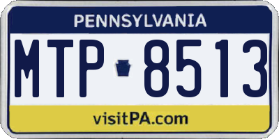 PA license plate MTP8513