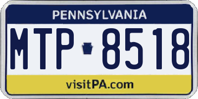 PA license plate MTP8518