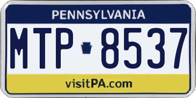 PA license plate MTP8537