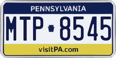 PA license plate MTP8545
