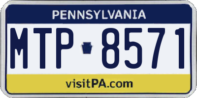 PA license plate MTP8571
