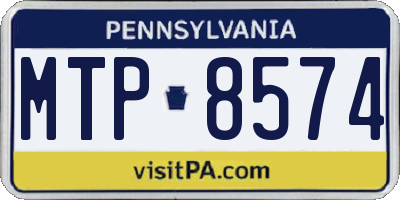 PA license plate MTP8574