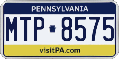 PA license plate MTP8575