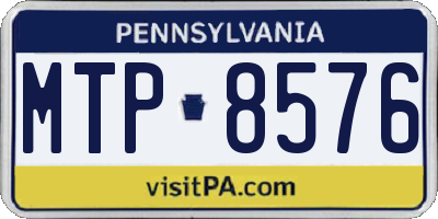 PA license plate MTP8576