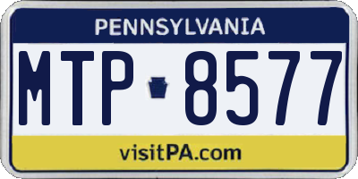 PA license plate MTP8577
