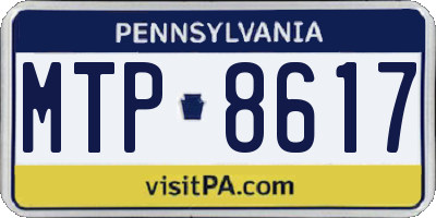 PA license plate MTP8617