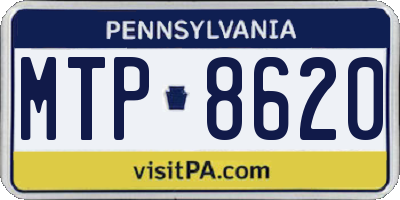 PA license plate MTP8620
