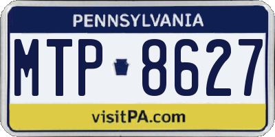 PA license plate MTP8627