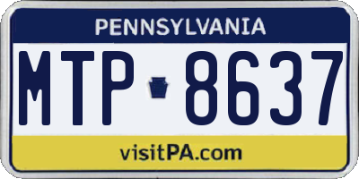 PA license plate MTP8637