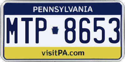 PA license plate MTP8653