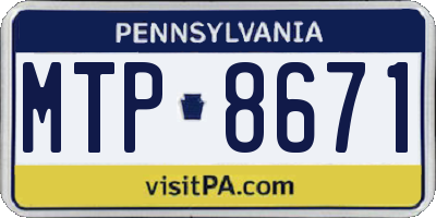 PA license plate MTP8671