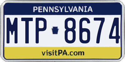 PA license plate MTP8674