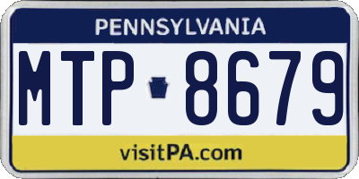 PA license plate MTP8679
