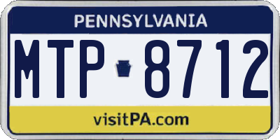 PA license plate MTP8712