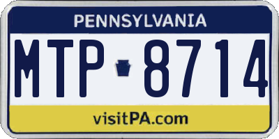 PA license plate MTP8714