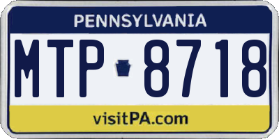 PA license plate MTP8718