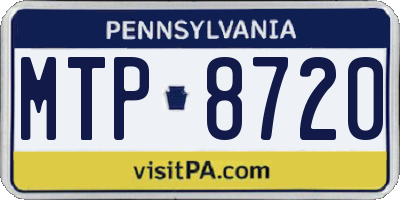 PA license plate MTP8720