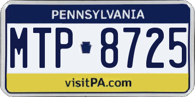 PA license plate MTP8725