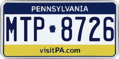 PA license plate MTP8726