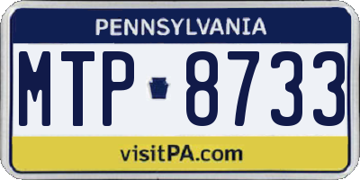 PA license plate MTP8733
