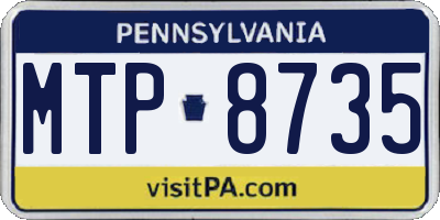 PA license plate MTP8735