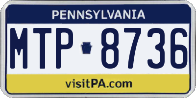 PA license plate MTP8736