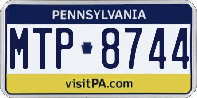 PA license plate MTP8744