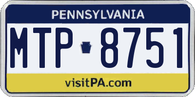 PA license plate MTP8751