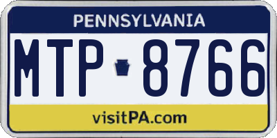 PA license plate MTP8766