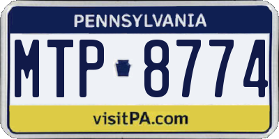 PA license plate MTP8774