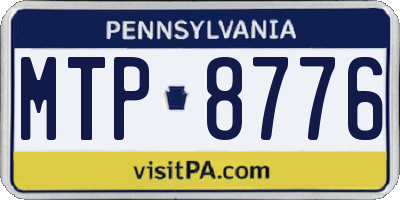 PA license plate MTP8776