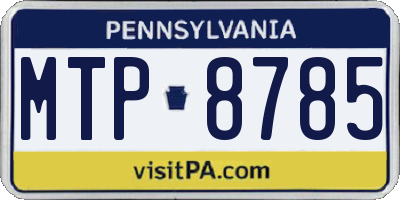 PA license plate MTP8785