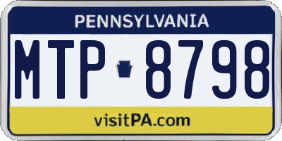 PA license plate MTP8798