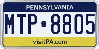 PA license plate MTP8805